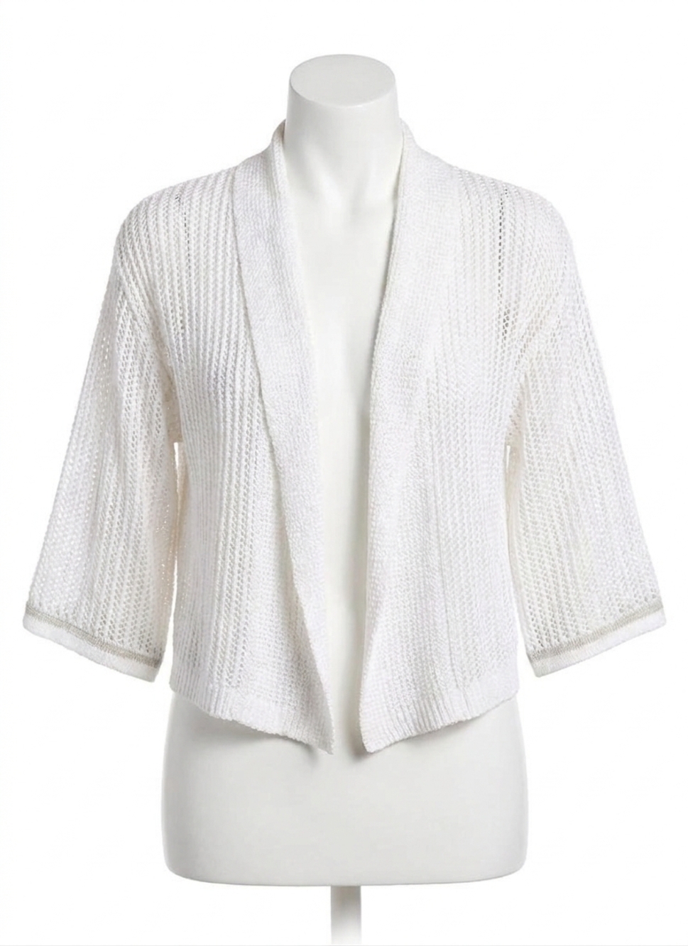NEW LYSSE elera linen mesh cardigan in off-white